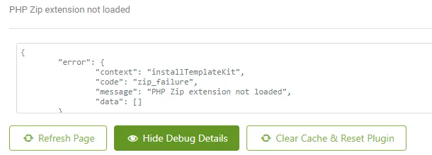 PHP Zip Extension not loaded or “Please upload a valid Template Kit zip file”